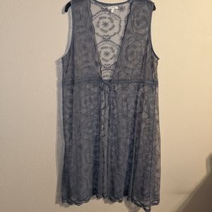 NWOT Light Blue Lace Duster